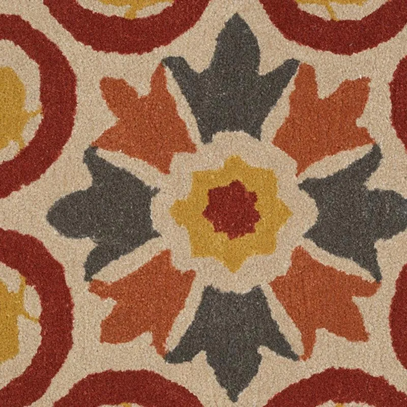 Paladin Hand Tufted Ethnic Wool & Nylon Carpet - Red & Ivory media 4