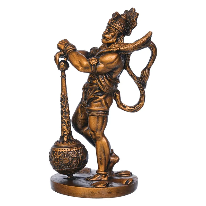 Standing Lord Hanuman Idol - Gold media 5