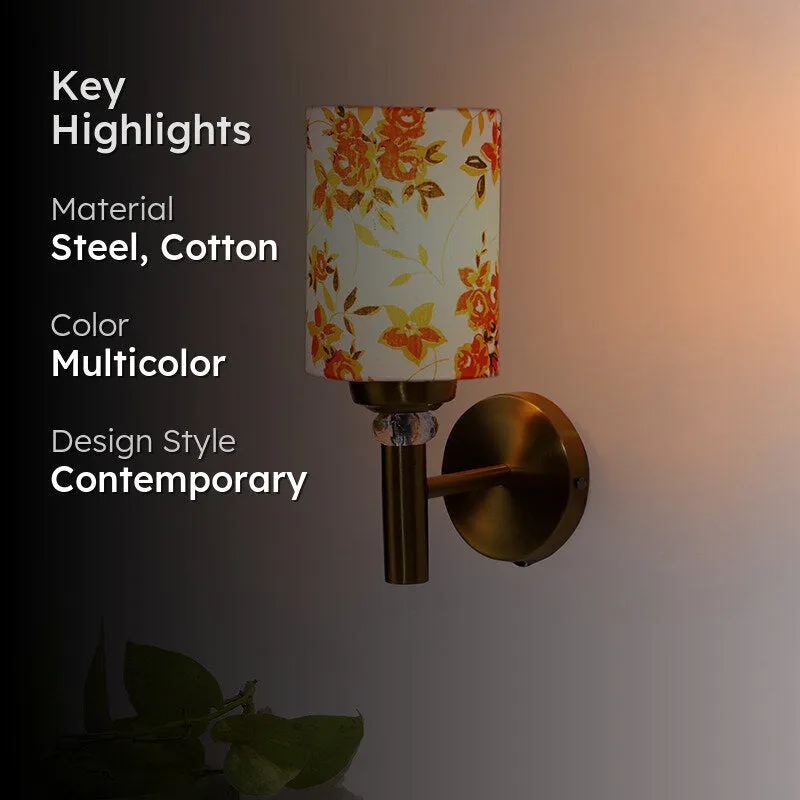 Garden Lights Cylindrical Steel & Cotton Wall Lamp - Orange media 2