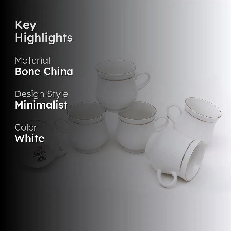 Athesis Bone China Tea Cup (175 mL Each) - Set of Six media 2