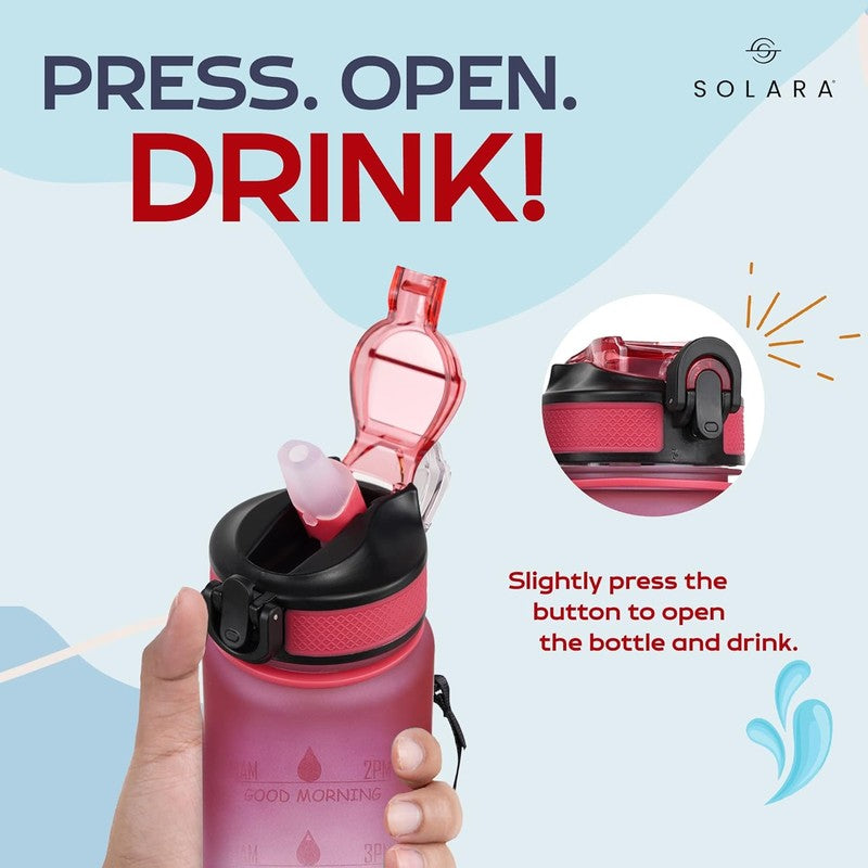 Solara Sportiq Plastic Water Bottle (1000 mL) - Blue,Red media 5