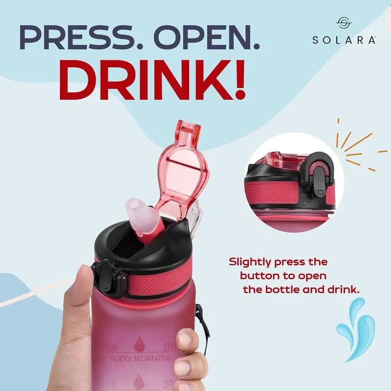 Solara Sportiq Plastic Water Bottle (1000 mL) - Blue,Red media 5