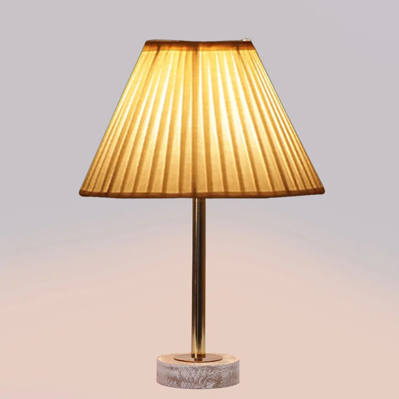 Pleatra Rodin Wooden Table Lamp - White,Gold,White media 5