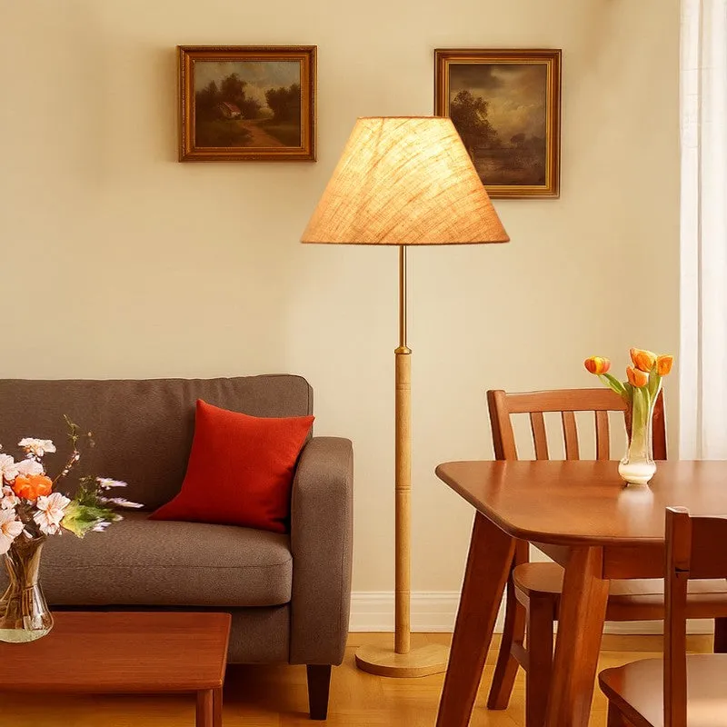 Earth Tone Wooden Floor Lamp - Brown media 1