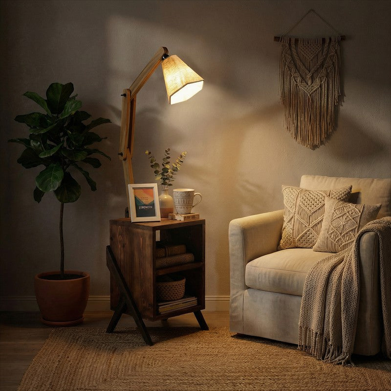 Fontaine Shelf Wooden Floor Lamp With Jute Shade media 3