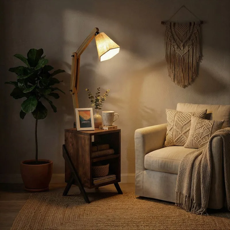 Fontaine Shelf Wooden Floor Lamp With Jute Shade media 3