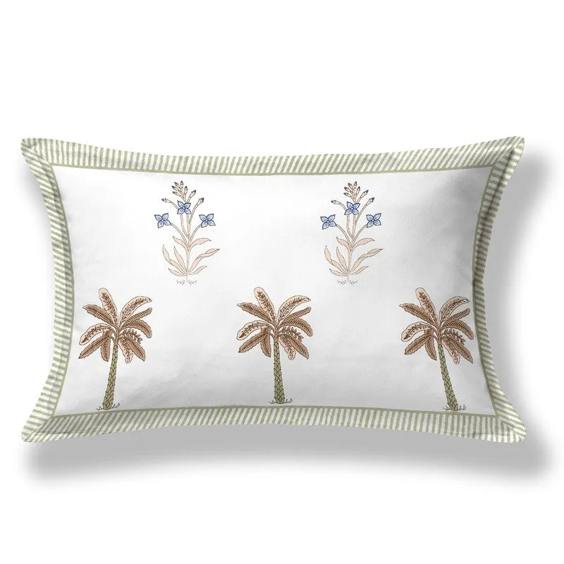 Haveli Block Cotton Bedsheet (Blue,Peach) - 180 TC media 5