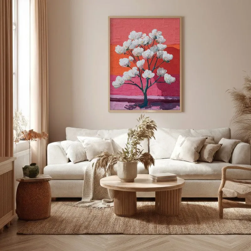 Pixelated Flora Canvas Wall Painting - Brown Frame media 5