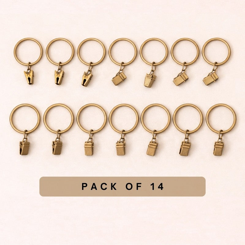 Easy Hang Curtain Ring with Clip (Gold) -  Set of Fourteen media 3