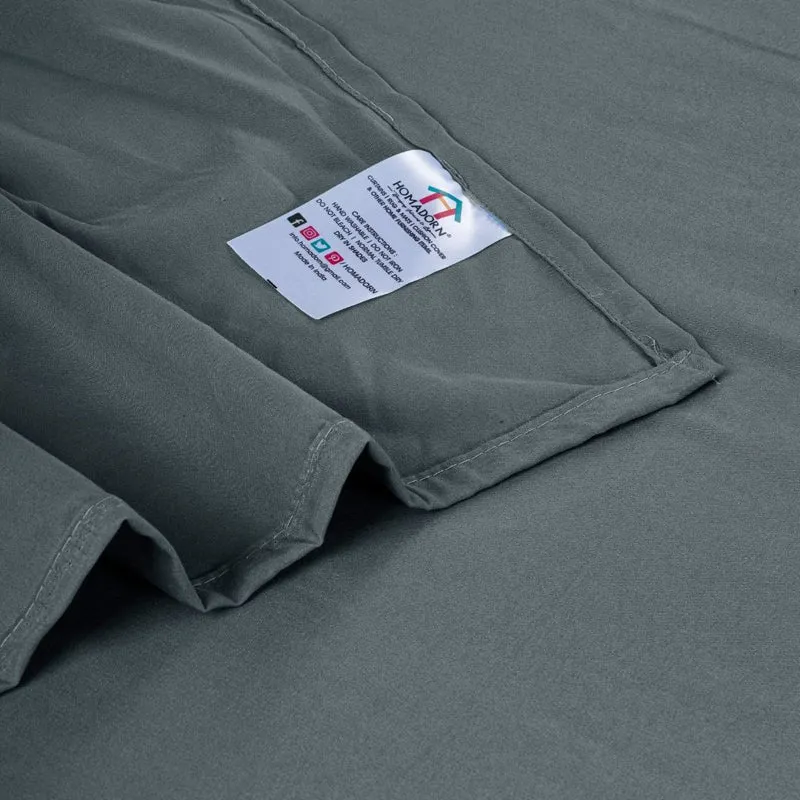 Cloud Drift Microfiber Bedsheet (Dark Grey) - 140 GSM media 5