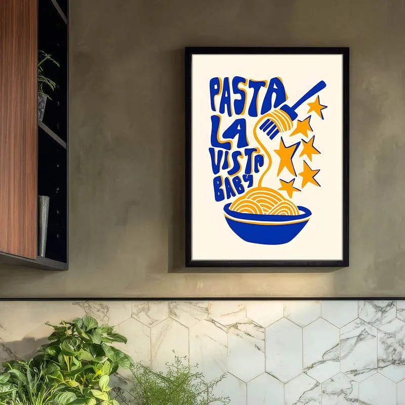 Golden Linguine Archival Canvas Wall Art - Black media 3