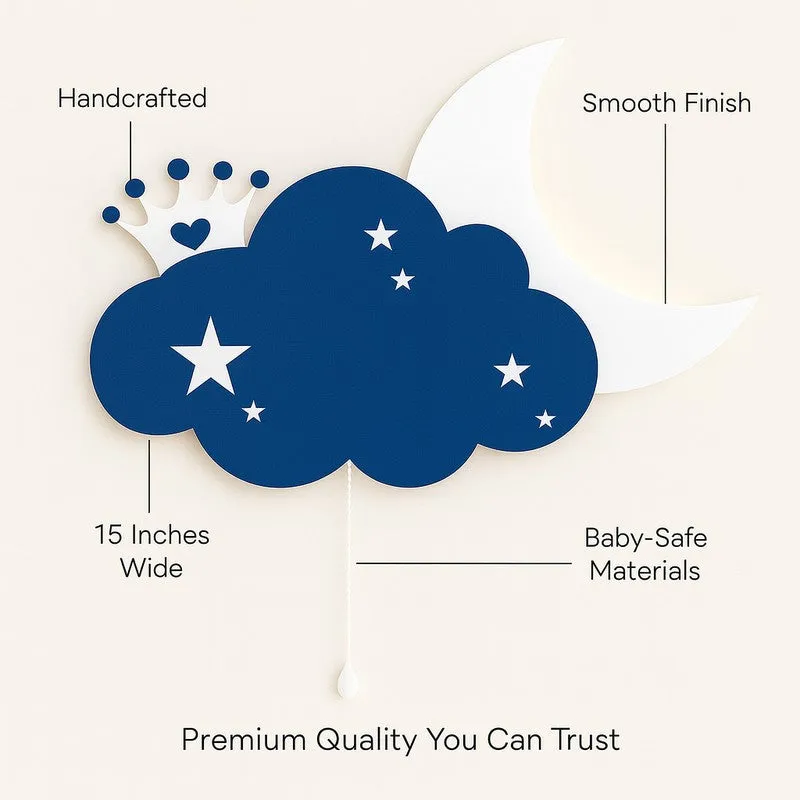 Sleepy Night Sky Cloud Battery Operated MDF Wall Lamp - Blue media 8