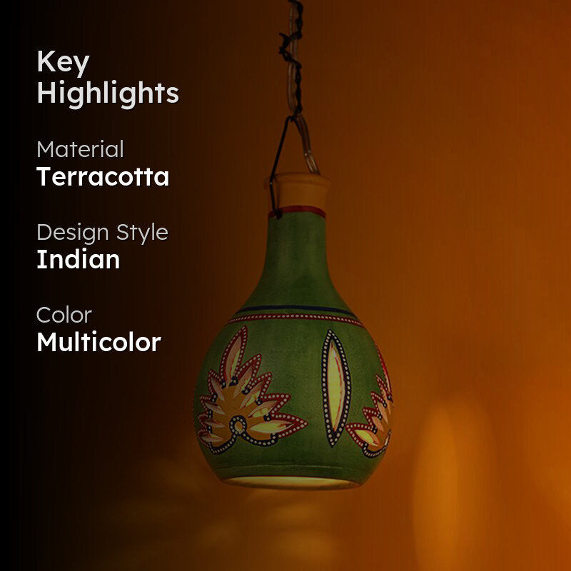 Shahiqa Terracotta Ceiling Lamp - Green media 2