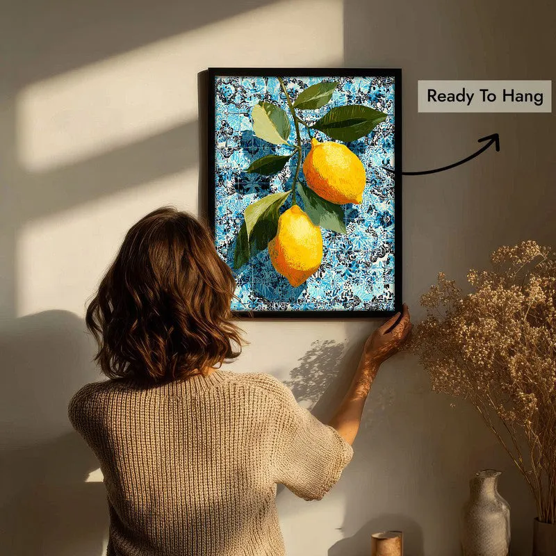 Citrus Splash Canvas Wall Painting - Black Frame media 7