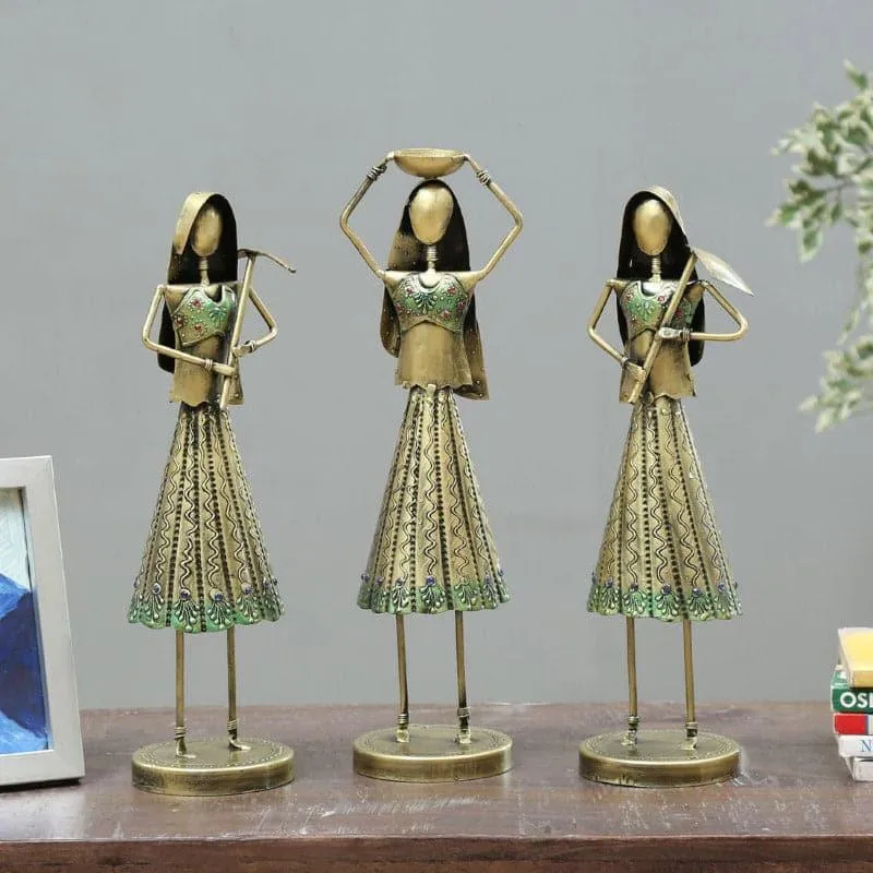 Folk Women  Showpiece - Set Of Three media 1