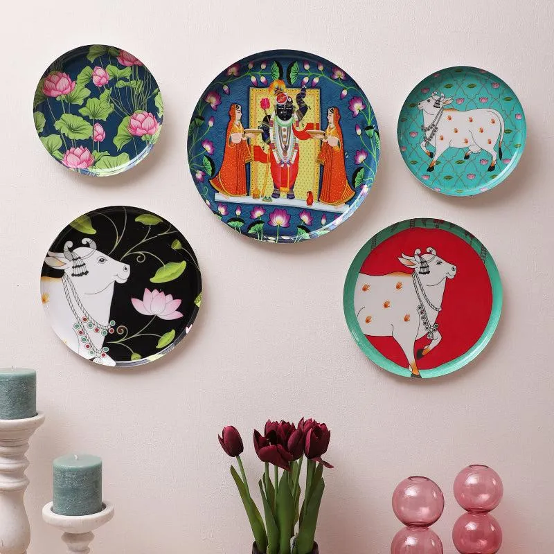 Nandi Divine Iron Wall Plate - Set Of Five media 1