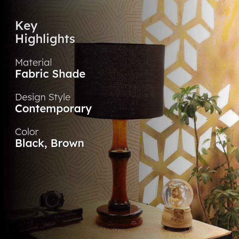 Blace Troton Fabric Table Lamp - Black,Brown media 2