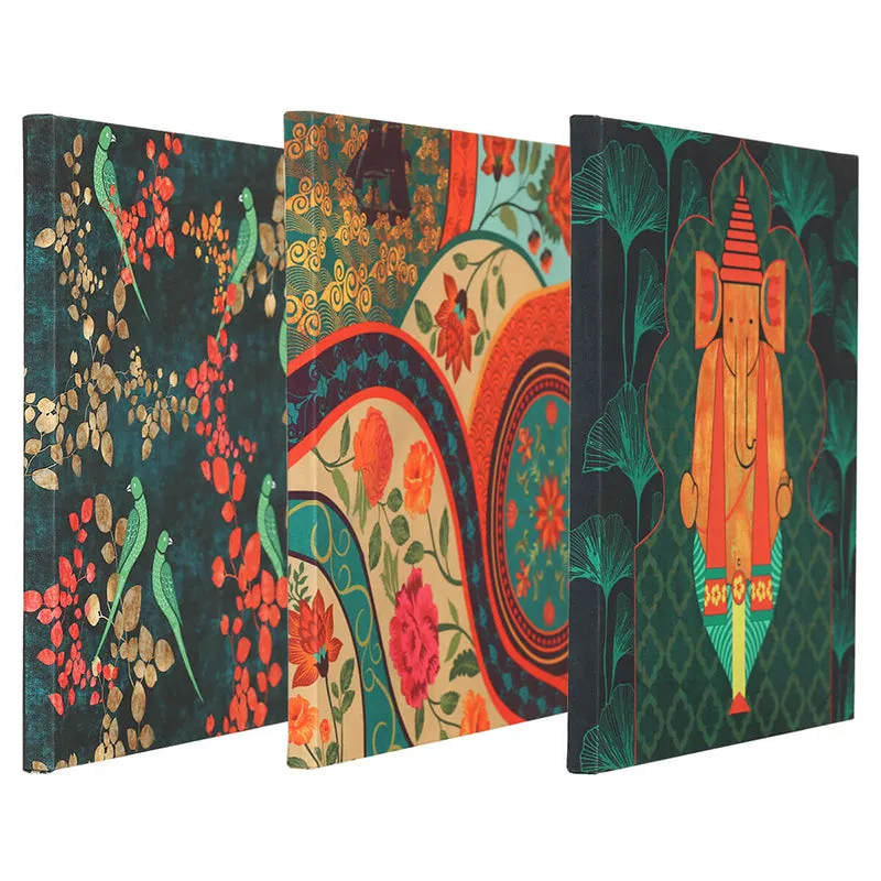 India Circus Ganesh Ethnica Canvas Wall Art - Set Of Three media 4