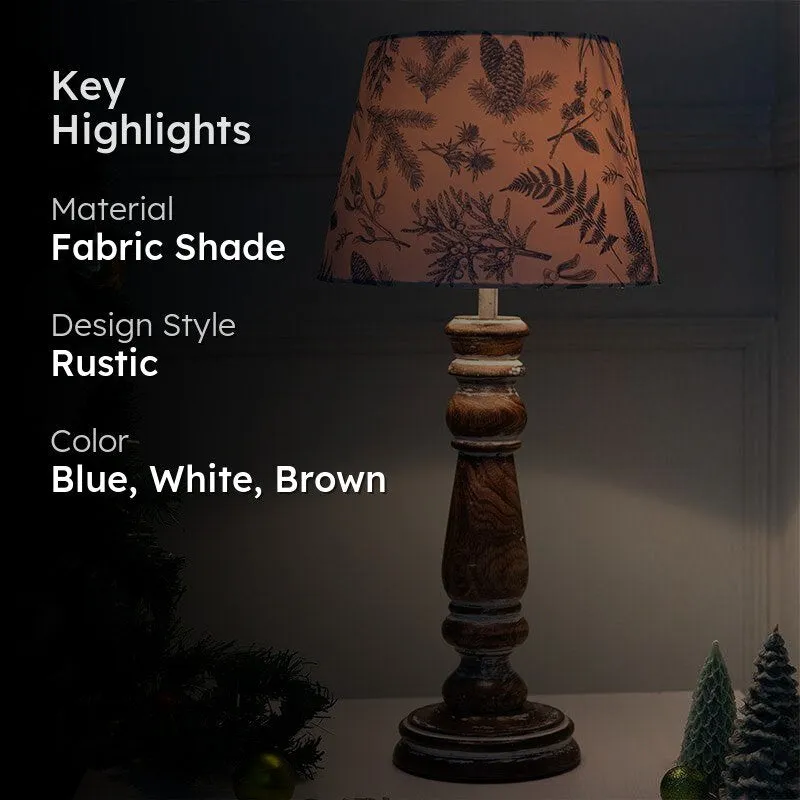 Floral Tinsel Brooks Fabric Table Lamp - Blue,White media 2