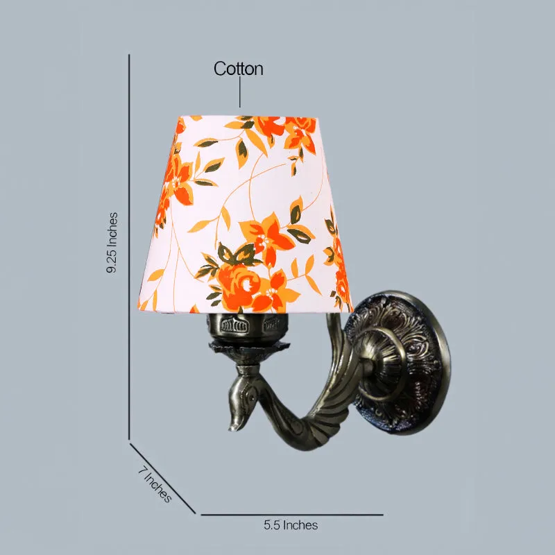 Amro Retro Ibis Flora Conical Fabric & Metal Wall Lamp media 4