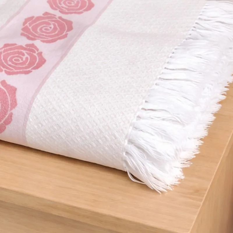 Rosette Cotton Hand & Bath Towel (Pink) - Set of Two media 6