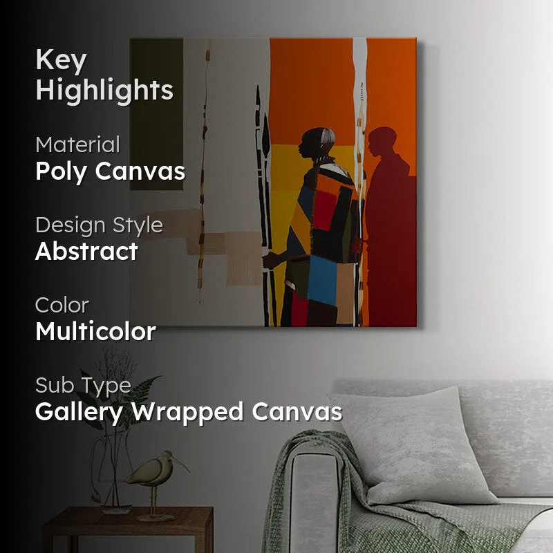 Gandhi Followers Poly Canvas Wall Painting media 2