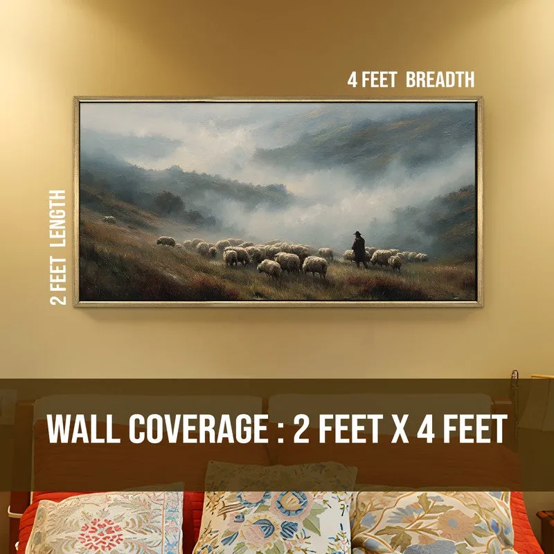 Veiled Hills Canvas Wall Painting With Frame media 8