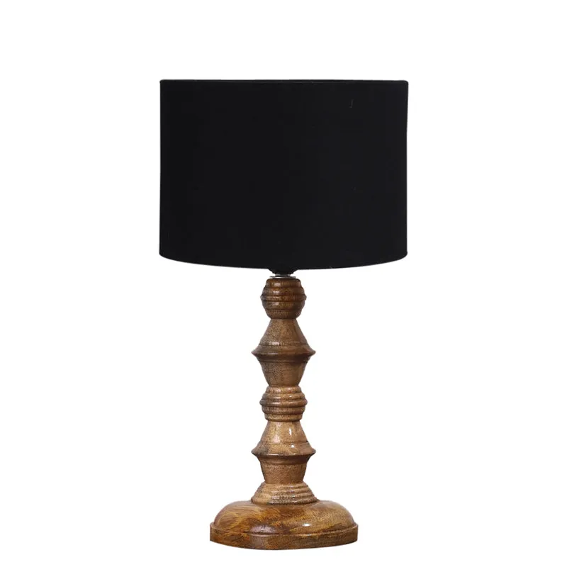 Cotin I Timber Wooden Table Lamp - Black,Brown media 6