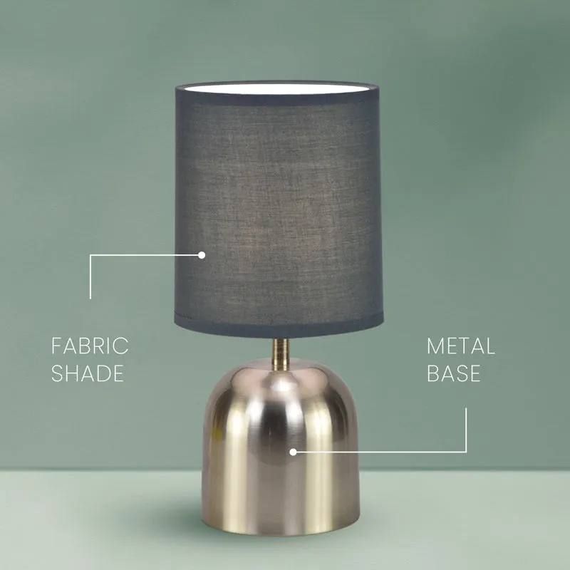 Silver Shot Metal LED Fabric Table Lamp - Black,Silver media 4