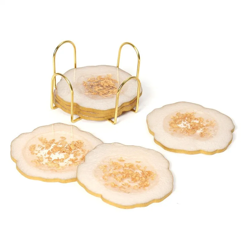 Celeste Crystal Coaster With Stand (White) - Seven Piece Set media 6
