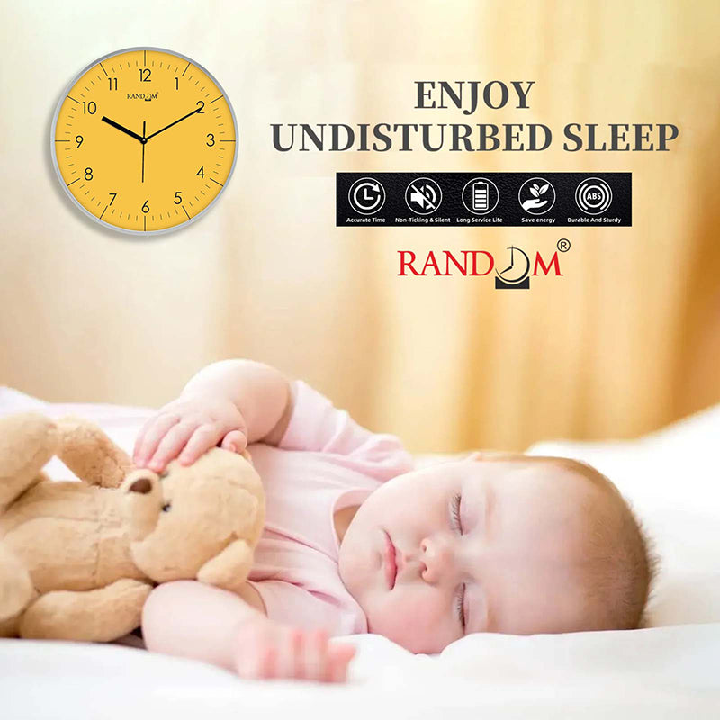 Benot Silver Analog Wall Clock - Yellow media 5