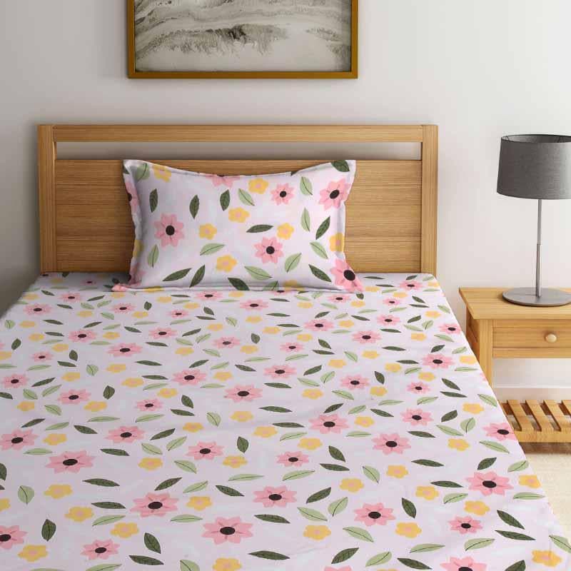 Garden Of Pink Fitted Bedsheet - 150 GSM media 6