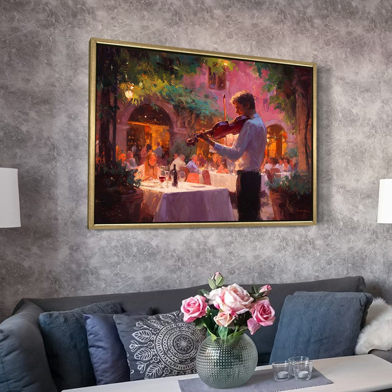 Cafe Rhythm Canvas Wall Painting With Frame media 6