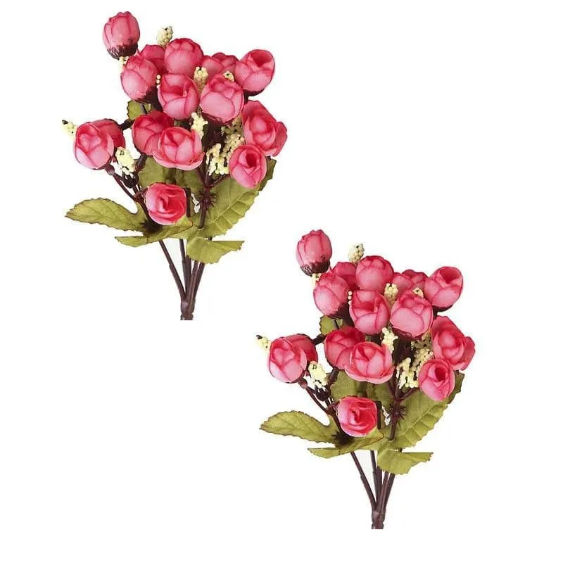 Faux Rose Floral Stick - Dark Pink media 4