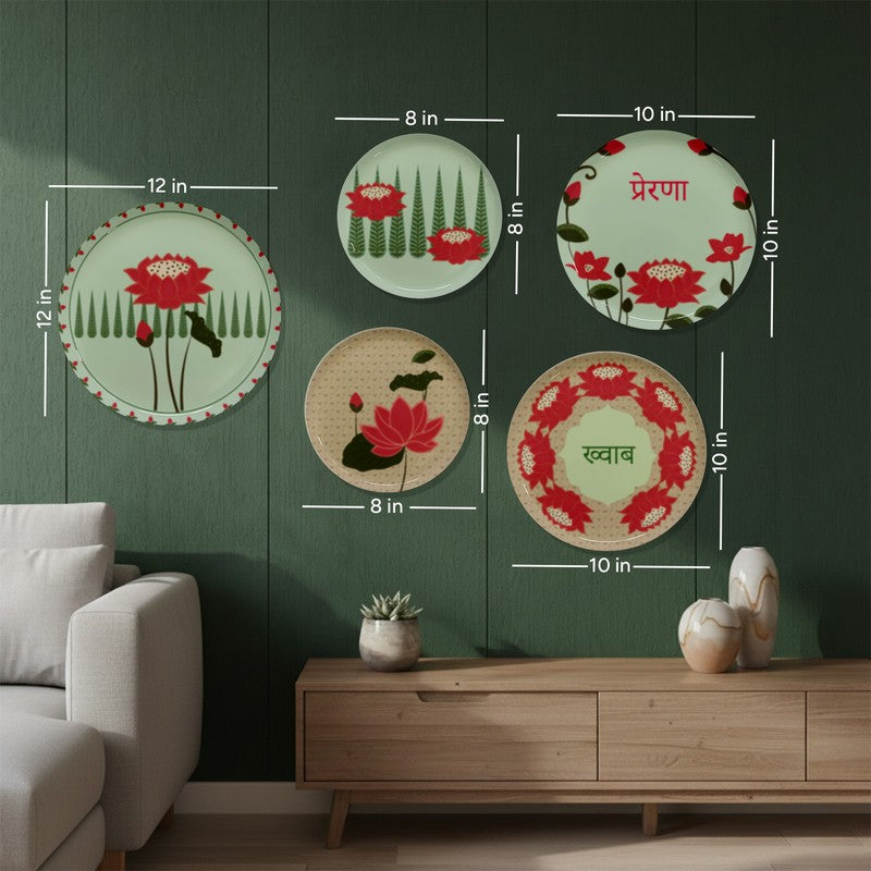 Lotus Harmony Metal Wall Plates - Set of Five media 12