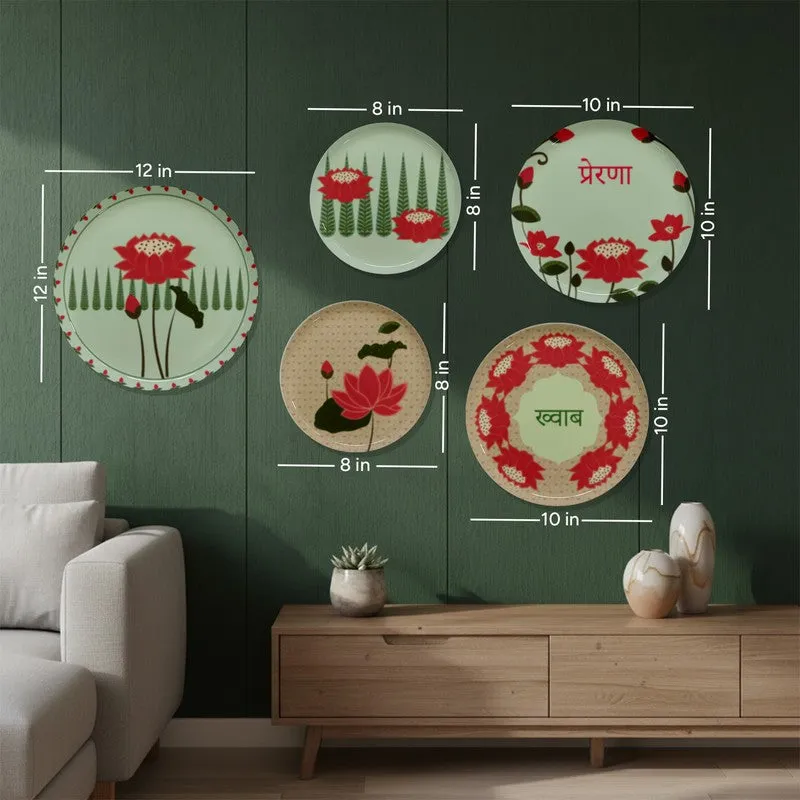 Lotus Harmony Metal Wall Plates - Set of Five media 12