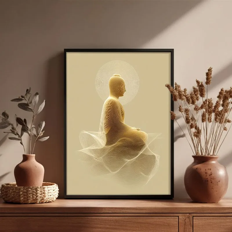 Enveloped in Enlightenment Buddha Archival Paper Wall Painting With Black Frame media 6