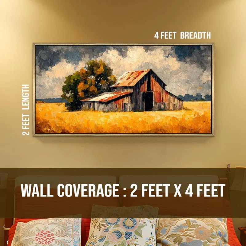 Amber Leaves Canvas Wall Painting With Frame media 8