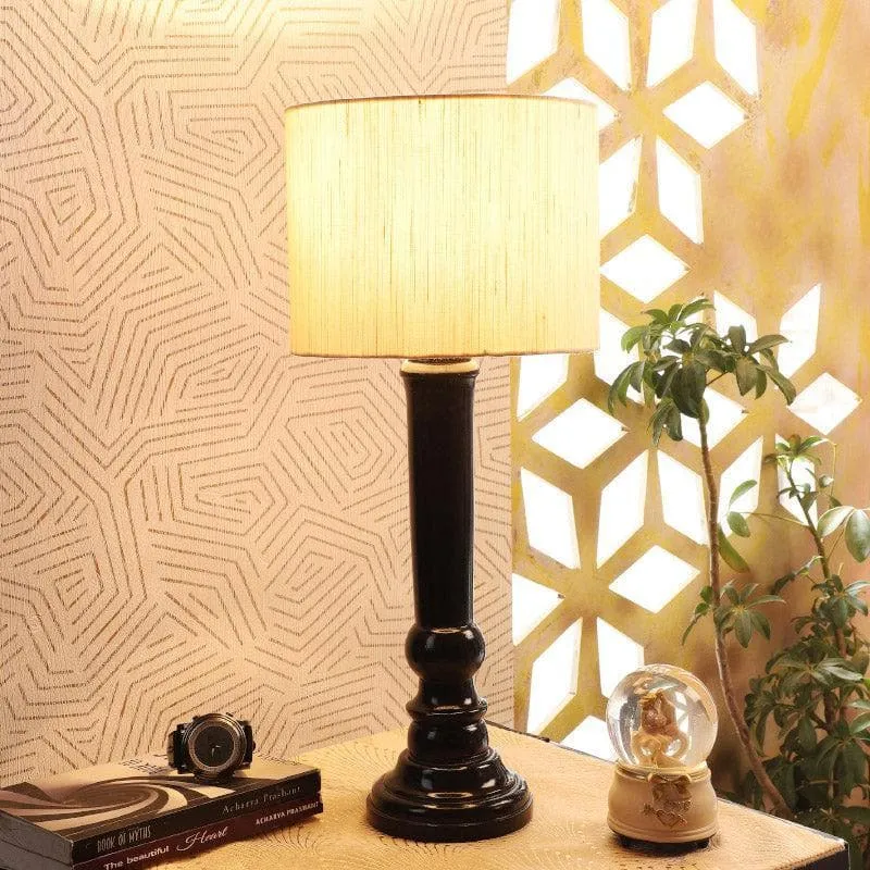 Sorar Hiber Fabric Table Lamp - Beige,Black media 1