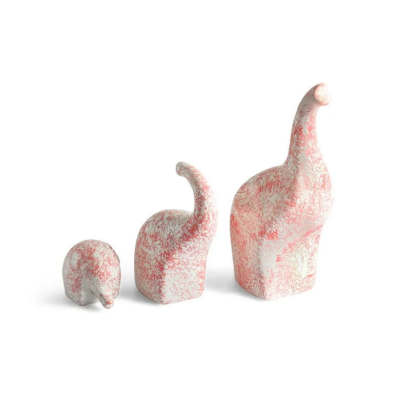 Elephant Trio Ceramic Handpainted Showpiece - Set Of Three media 3
