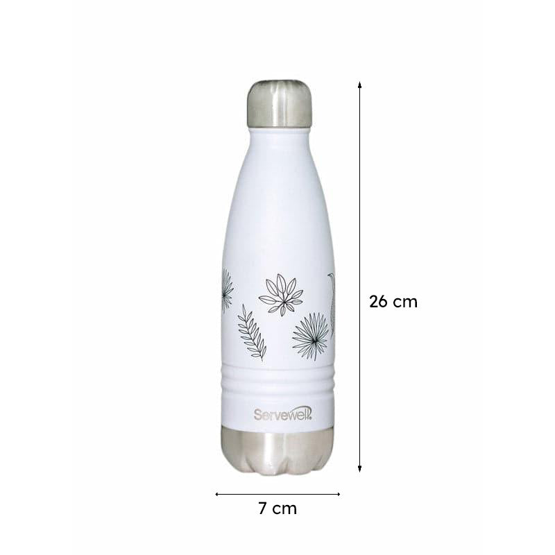 Leafy Mate Hot & Cold Thermos Bottle (White) - 500 mL media 5