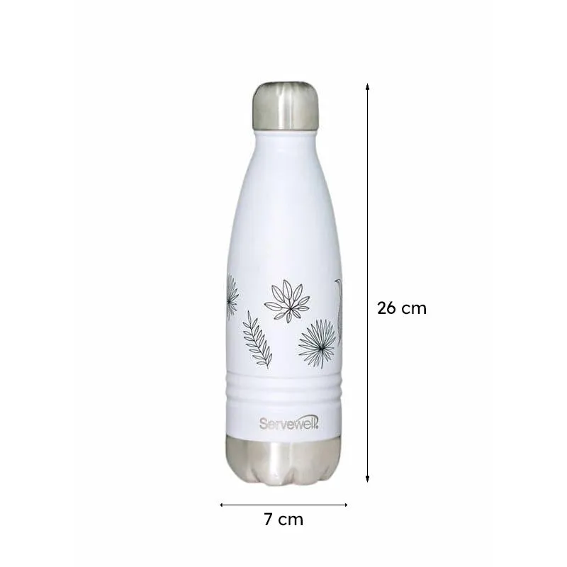 Leafy Mate Hot & Cold Thermos Bottle (White) - 500 mL - 5