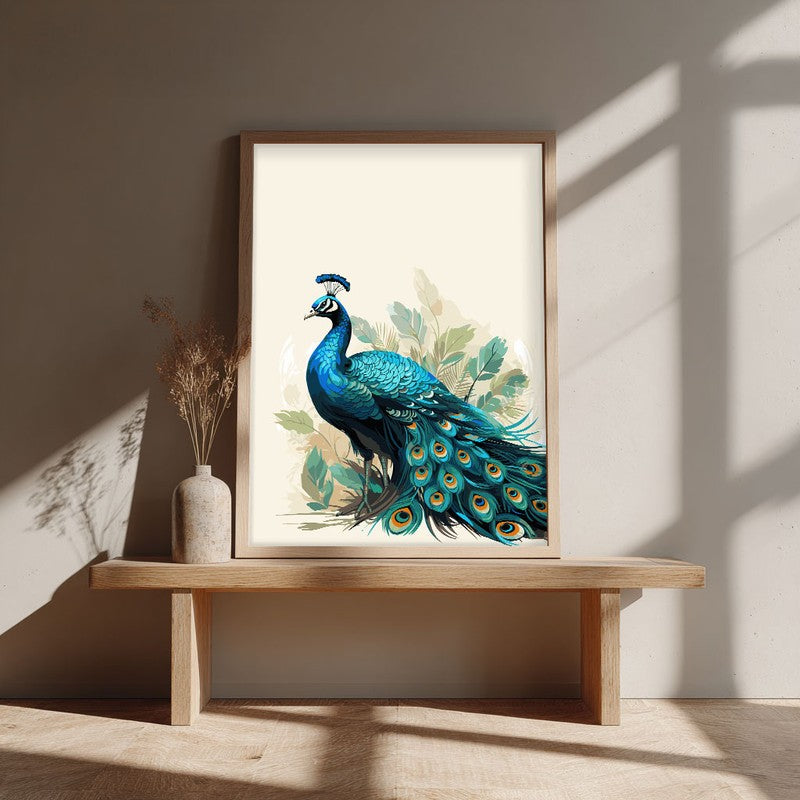 Mayura Lush Archival Paper Wall Art - Natural Brown Frame