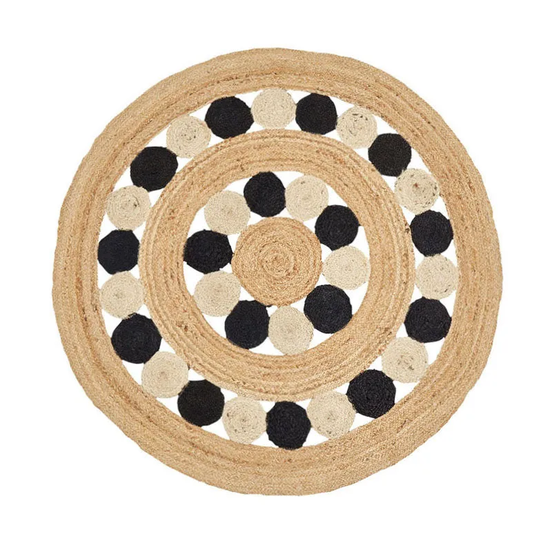 Knot Petals Braided Jute Area Rug media 1