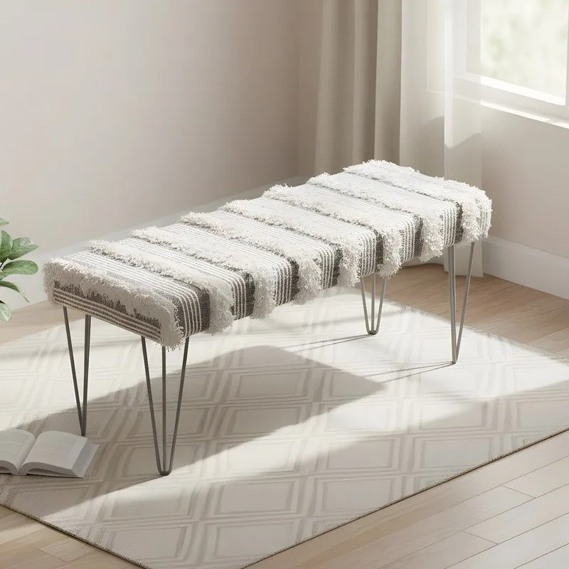 Bravio Sheesham Wooden Bench - Grey media 1