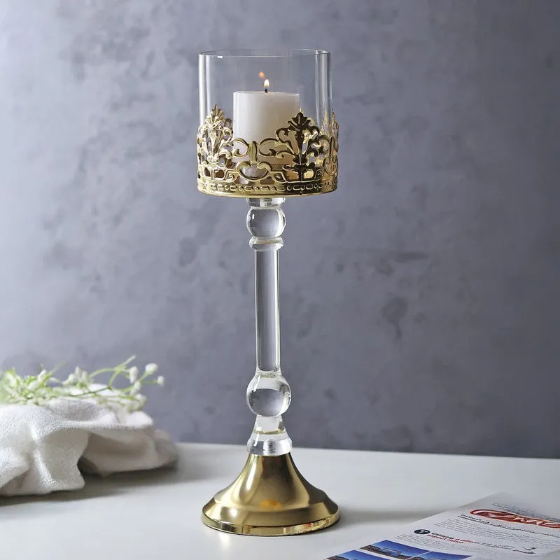 Aurum Crest Pillar Candle Holder media 1