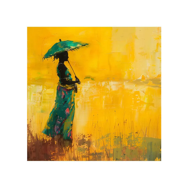 Lady With Umbrella Poly Canvas Wall Painting media 5