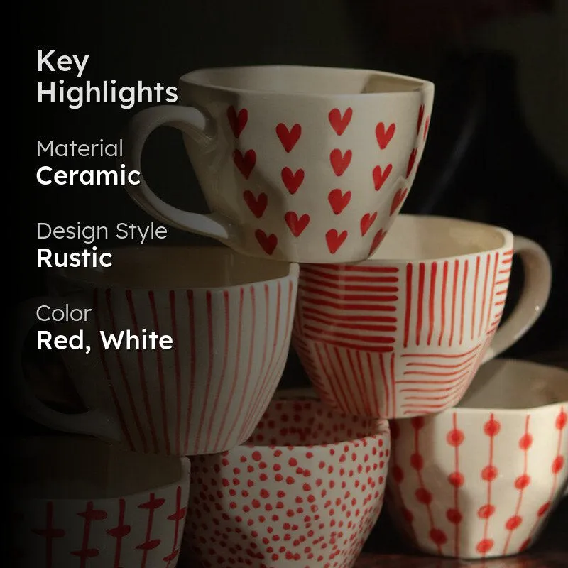 Elian Ceramic Coffee Mug (250 mL Each) - Set of Six media 2
