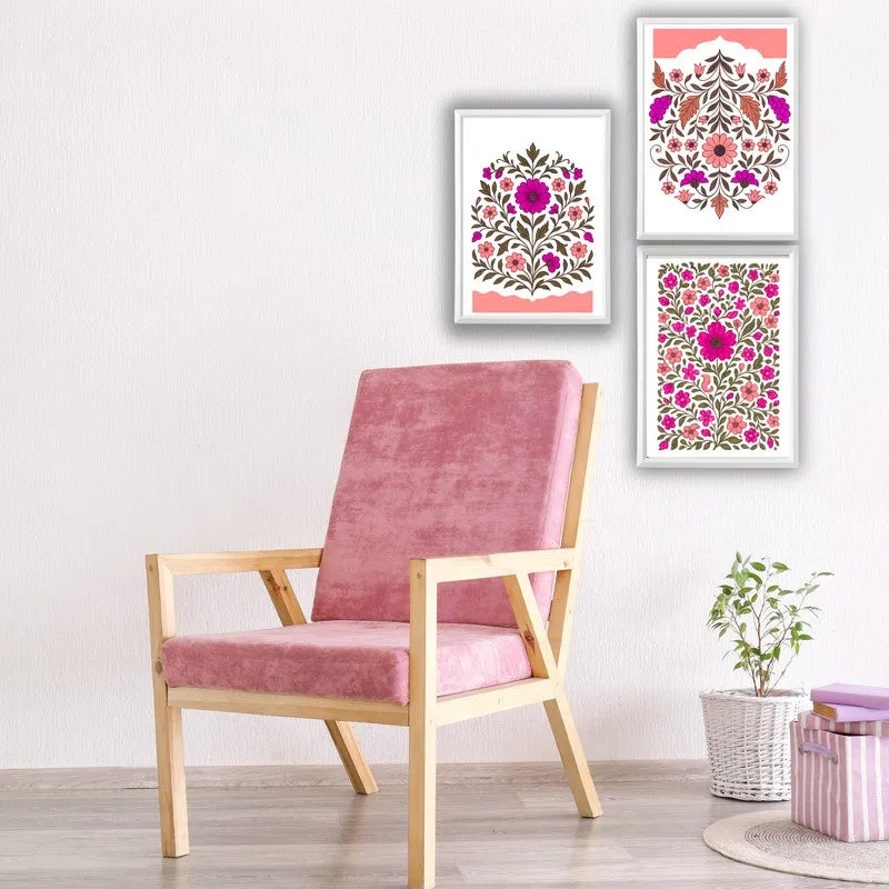 Indigo Petalcraft Paper Wall Painting With Frame - White media 4