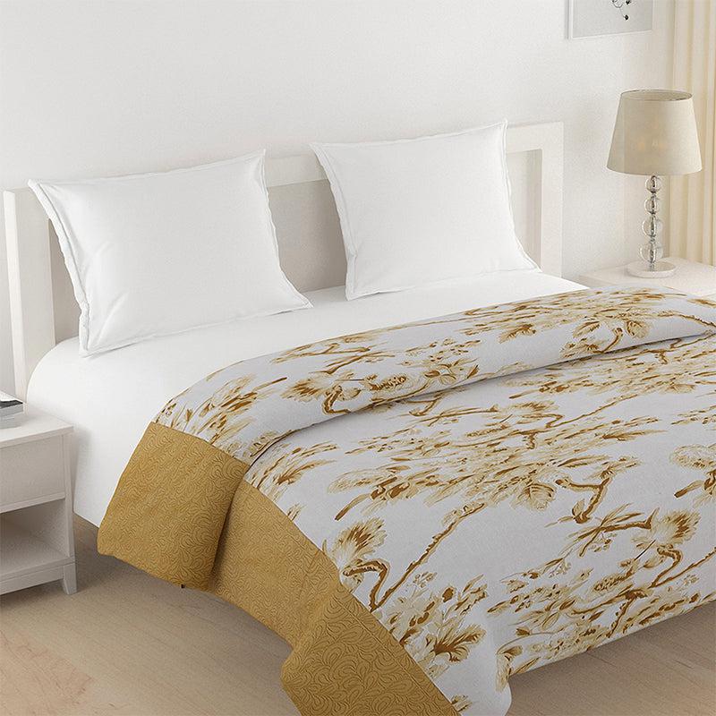Swayam Misty Floral Cotton Comforter (Yellow) - 150 GSM media 6